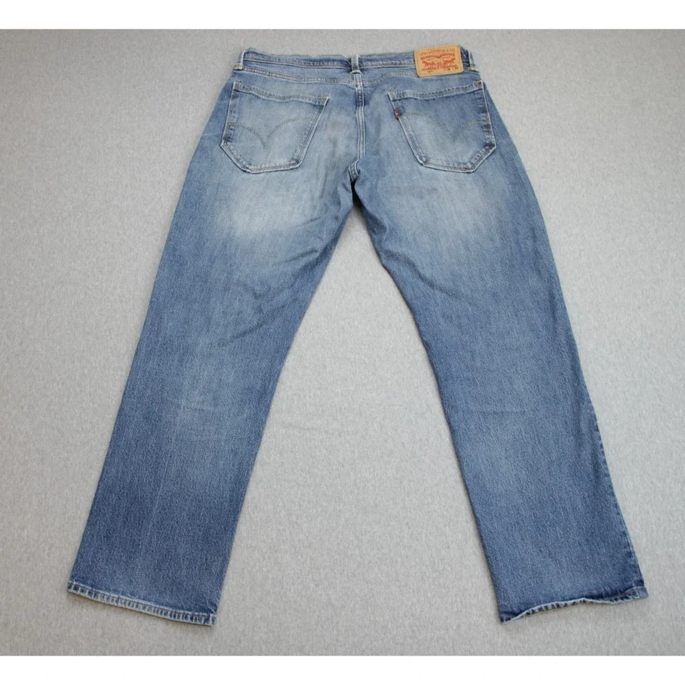 Levis Jeans Mens Size 34 X 30 Blue 514 Cotton Blend Button Fly Straight Stretch - Picture 2 of 9